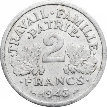 2 франка 1943 Франция, Режим Виши