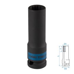 KING TONY (443014M) Головка торцевая ударная глубокая двенадцатигранная 1/2", 14 мм