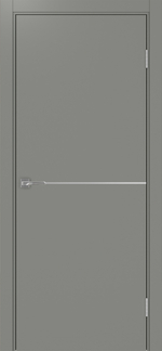 Межкомнатная дверь Optima Porte НЕАПОЛЬ 202 Молдинг SC (матовое серебро), Чёрная кромка