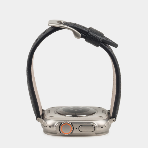 Ремешок для Apple Watch Ultra 49mm из кожи сафьяно, черного цвета