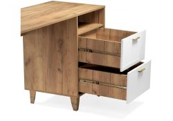 Письменный стол Эго Ст-3 на ножках 130х52,6х81,1 дуб крафт золотой / белый глянец