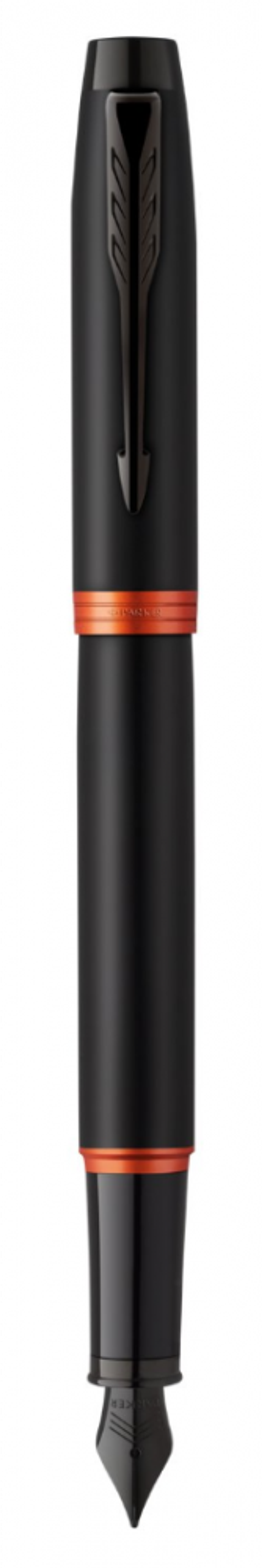 Перьевая ручка Parker IM Vibrant Rings Flame Orange, перо:F/M, цвет чернил: blue, в подарочной упаковке.