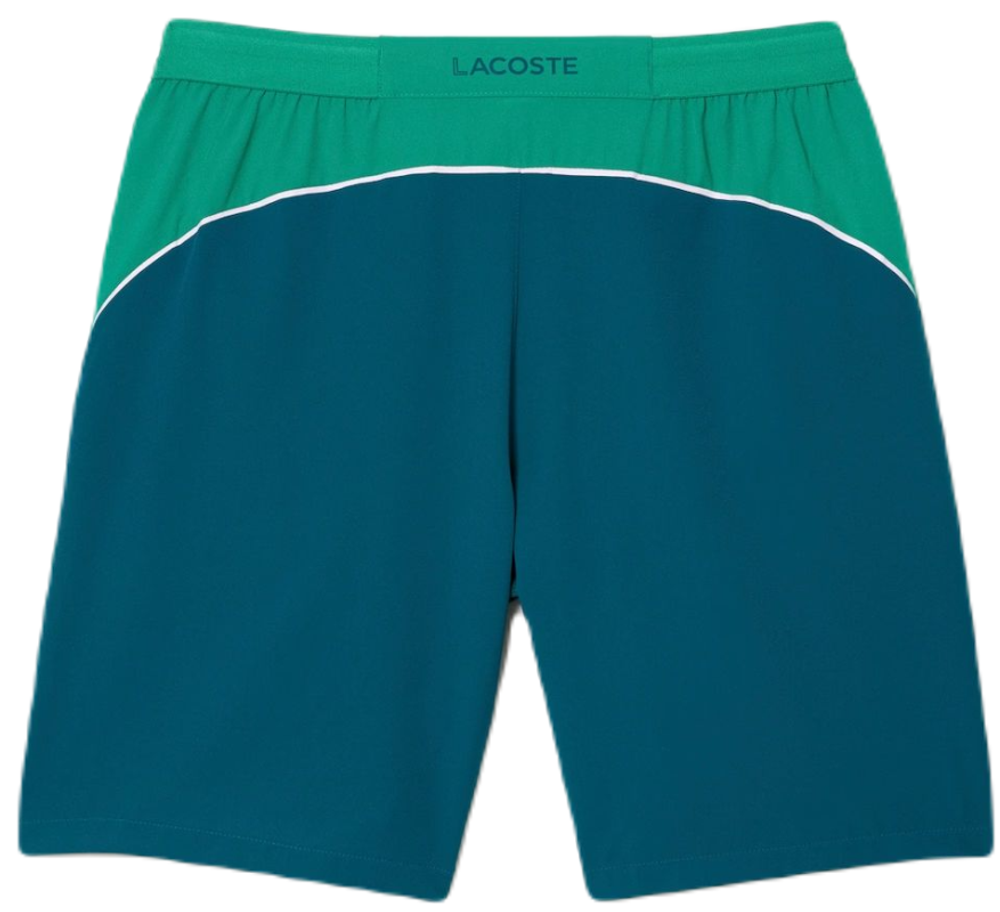 Мужские теннисные шорты Lacoste SPORT x Novak Djokovic Colorblock Shorts - green/white