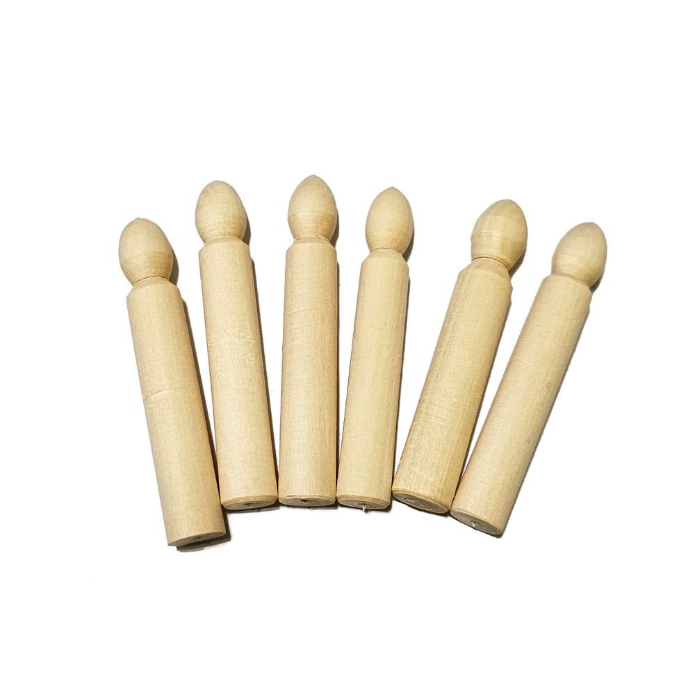 Комплект свеч 55*d9мм 36 штук для кукольного торта, деревянная заготовка