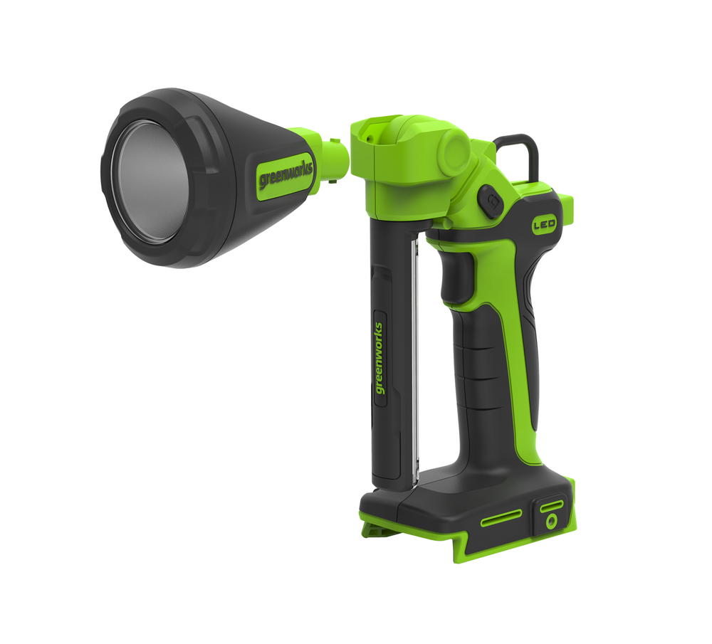 Рабочий LED-фонарь 2-в-1 Greenworks G24UL, 24V, макс. 650 Лм, 2 плафона, магнит, скоба, без АКБ и ЗУ (3503707)