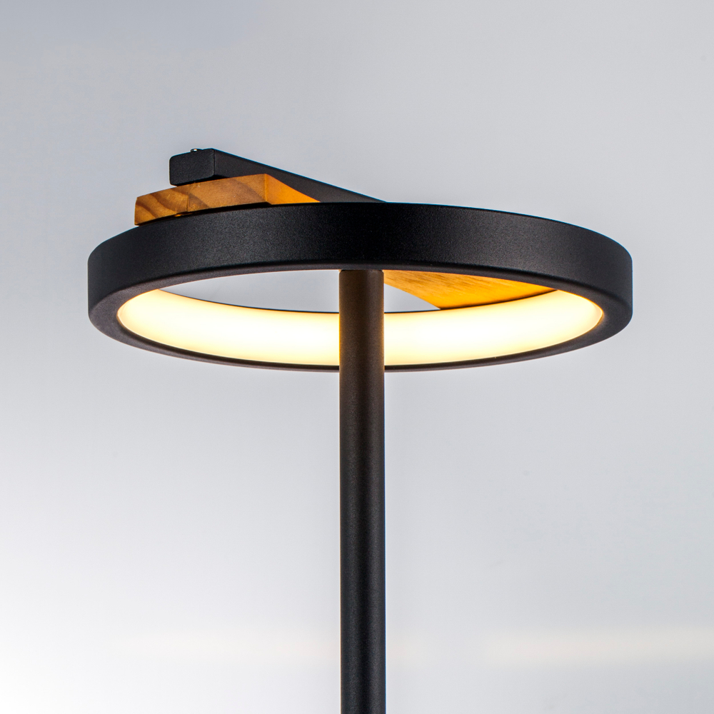 723927 Настольная лампа LODI LED 9W 720LM ЧЕРНЫЙ/ДЕРЕВО 3000K