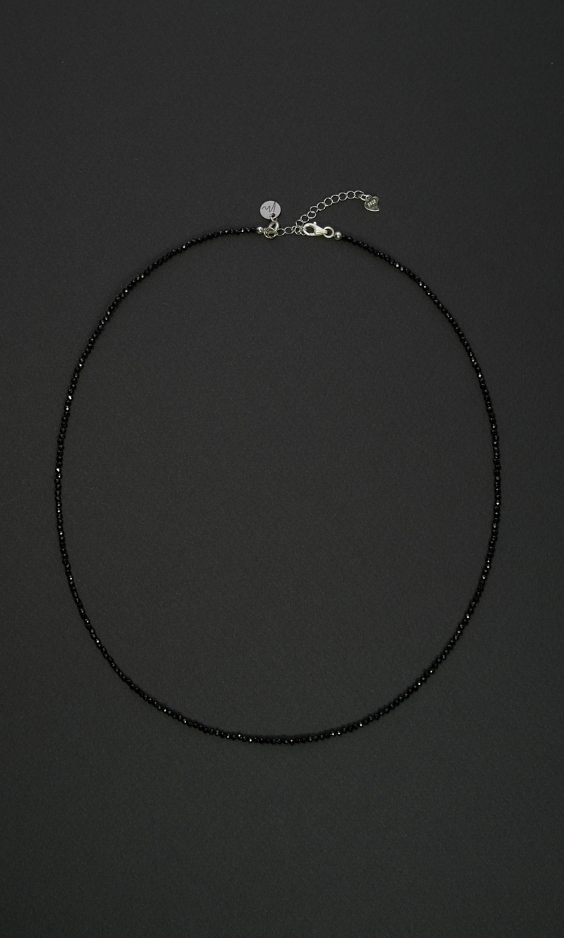 Цепочка "Memo about Target" из черной шпинели 47-54 см