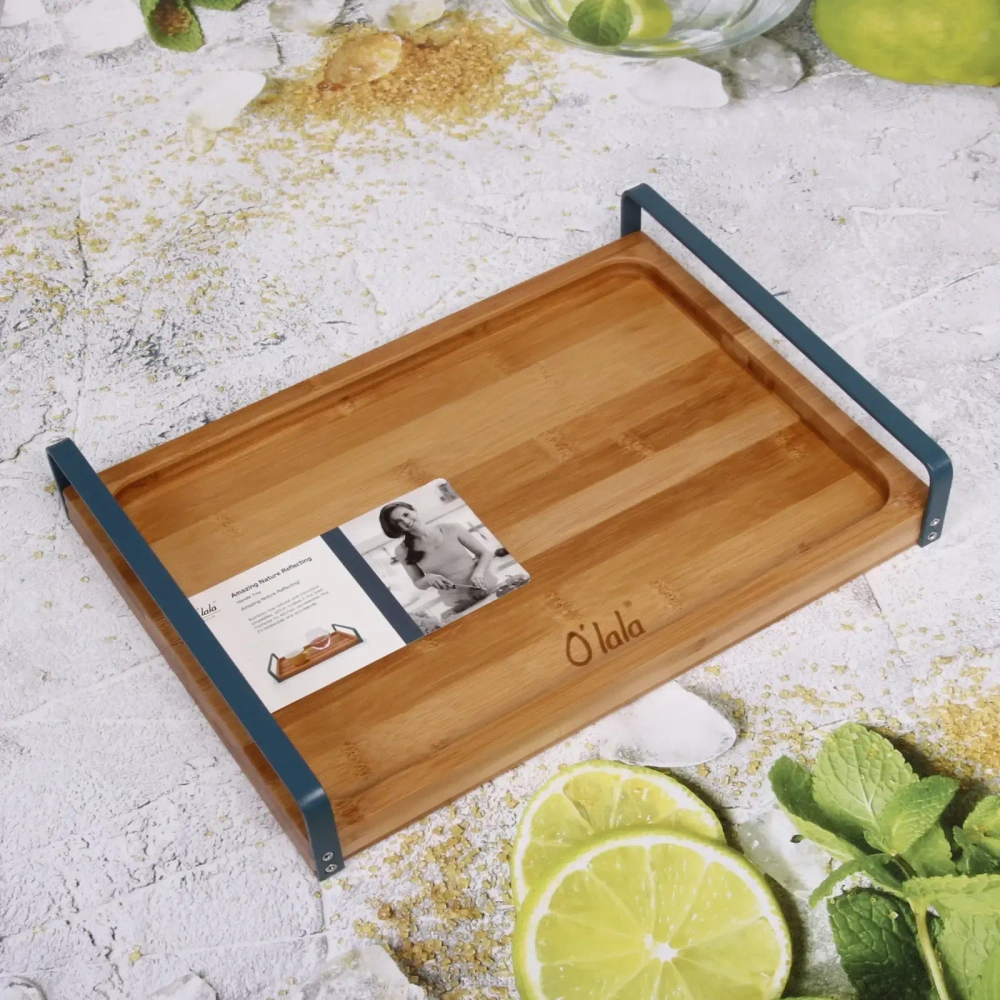 Поднос для завтрака «O'lala» 34*24*7,2см с металлическими ручками