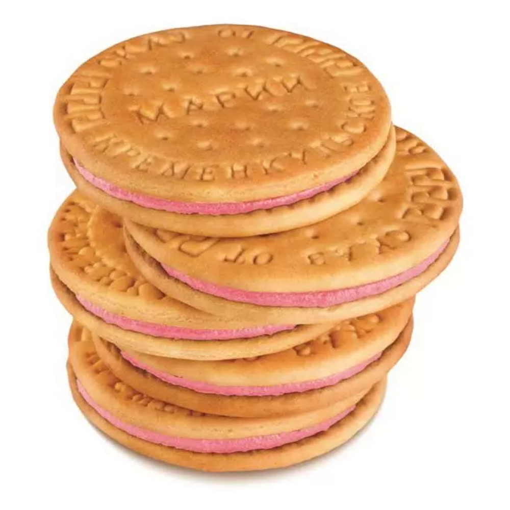 Печенье Сказ от Марии с какао\клубничной начинкой вес (5452)