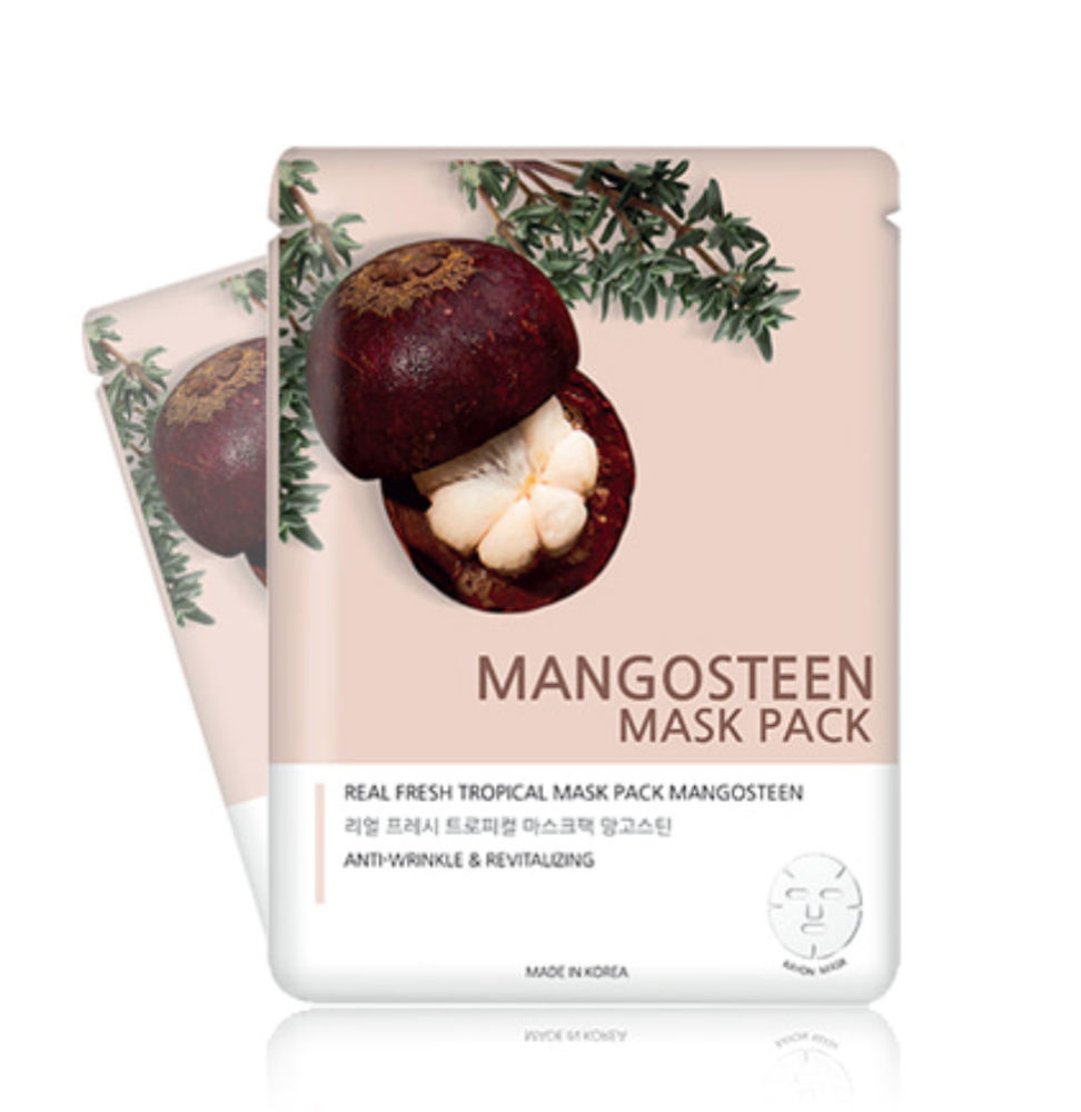 Тканевая маска с экстрактом мангостина JINGNANI Real Fresh Tropical Mask Mangosteen