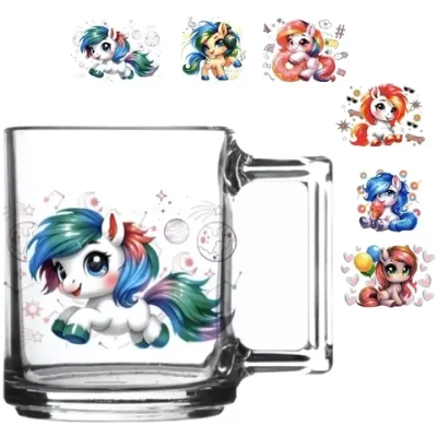 Кружка стеклянная 250мл «Милые лошадки» D4715/12