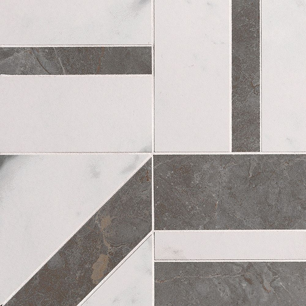 Roma Stone Carrara Pietra Grey Deco Mosaico 30x30