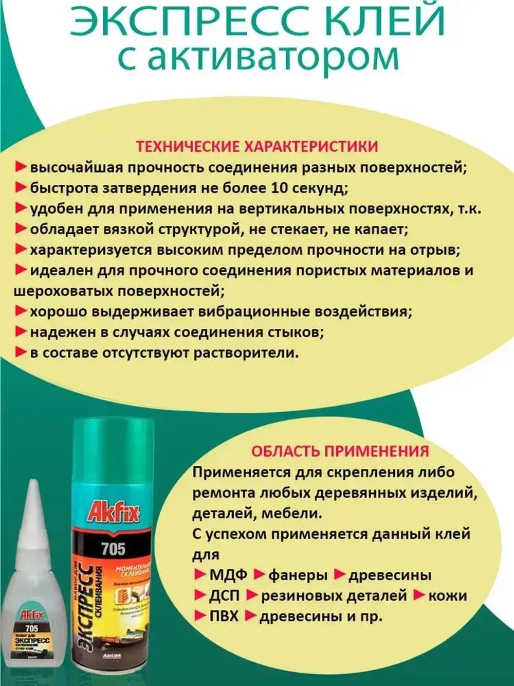 Набор для экспресс склеивания двухкомпонентный 400 мл+125гр.