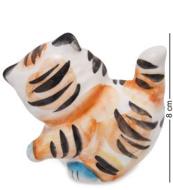 ГЛ- 192 Фигурка «Кот-Пушистик» цв.(Гжельский фарфор)