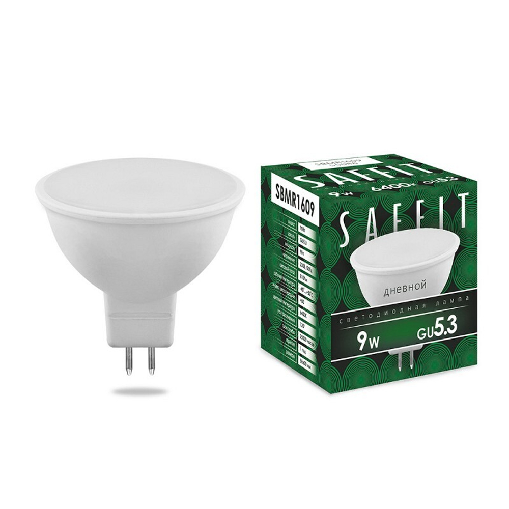 Лампа светодиодная. 9W 230V GU5.3 6400K MR16. SBMR1609