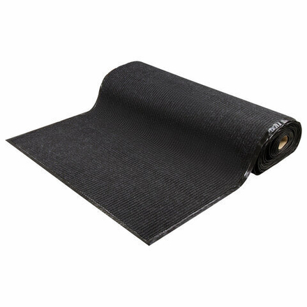 Коврик-дорожка ворсовый влаго-грязезащита LAIMA, 1,2х15 м, толщина 7 мм, черный, В РУЛОНЕ, 602883