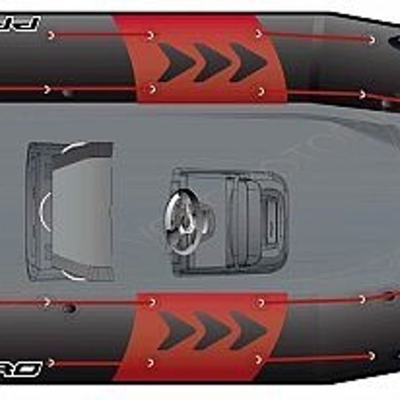 Лодка надувная ZODIAC PRO 500 ПВХ ( черно-серая )