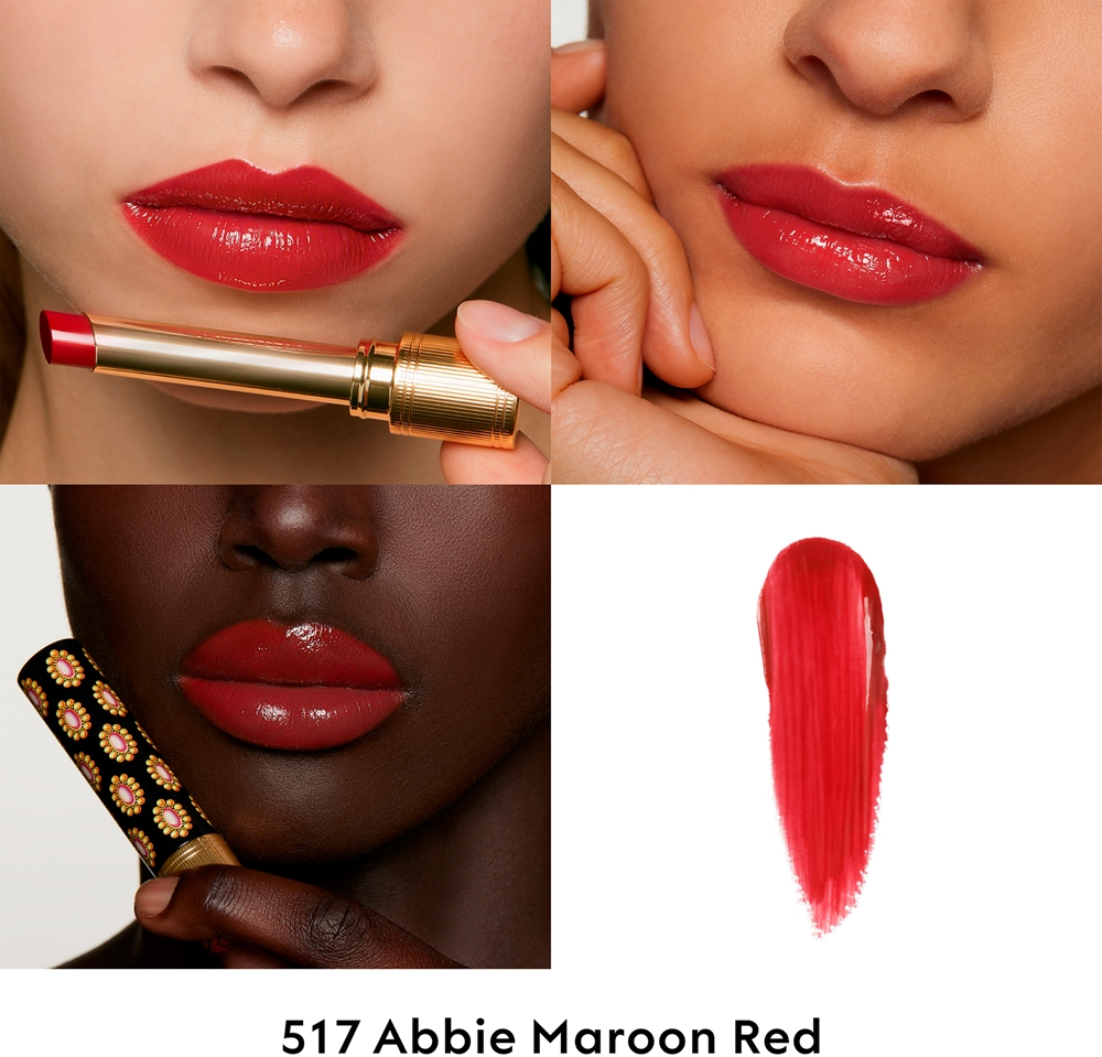 Gucci Gucci Beauty Rouge de Beaute Brillant - Увлажняющая помада оттенок 517 Abbie Maroon Red, 1 g