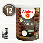 ЛАК АКРИЛОВЫЙ ВОДНО-ДИСП ALPINA АКВАЛАЗУРЬ Д/ДЕРЕВА БЕЛЫЙ, 0,9Л/0,90КГ