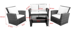 "Портленд" лаунж-зона из искусственного ротанга на 4 персоны, цвет серый
