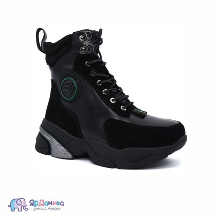 Зимние ботинки Bi&Ki черные на шнурках А-В00923-В
