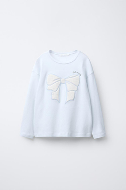 ZARA ПИЖАМА С БАНТОМ, ГОЛУБОЙ