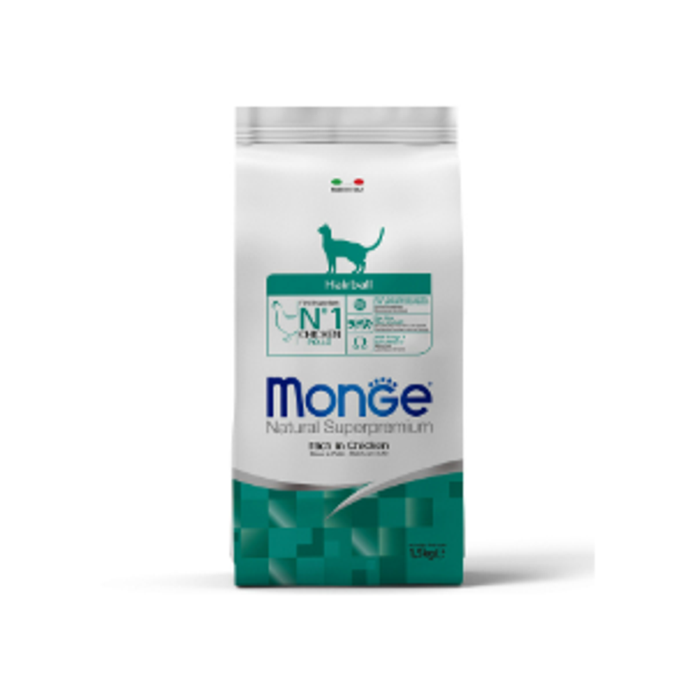 Сухой корм для кошек для выведения шерсти из курицы Monge Cat Daily Line Hairball 1,5кг