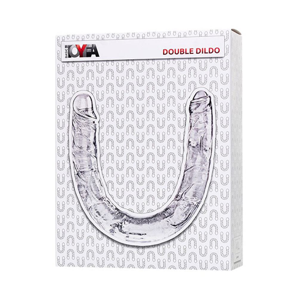 Прозрачный двухсторонний фаллоимитатор 40см ToyFa Basic Double Dildo 882022