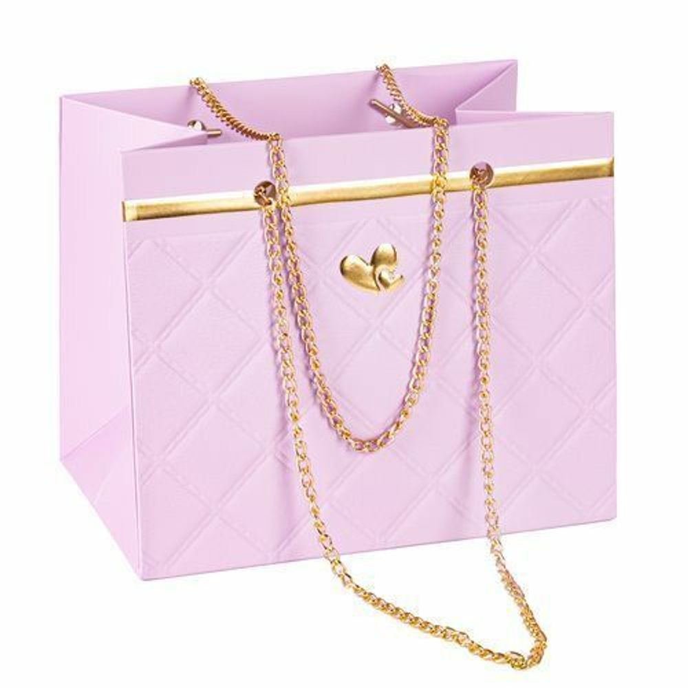 Пакет-сумка с цепочкой 18*12*15 СВЕТЛО-СИРЕНЕВЫЙ