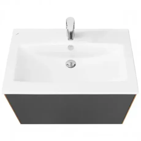 Комплект: Тумба с раковиной Сохо 75 Дуб Веллингтон, Раковина Элина 75