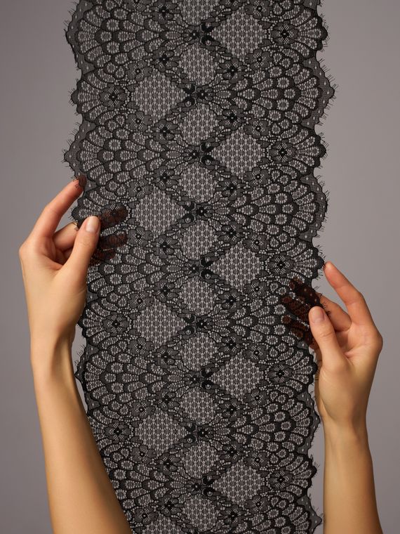 03-291 ОПТ Кружево эластичное 23 см, черный 170