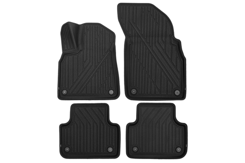 Коврики KVEST 3D в салон AUDI Q7, 2015-2019 кроссовер, 4шт. (полиуретан, черный, черный) KVEST3D00609510K