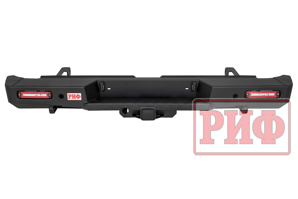 Бампер силовой задний JAC T8, SOLLERS ST8 с квадратом под фаркоп и фонарями РИФ