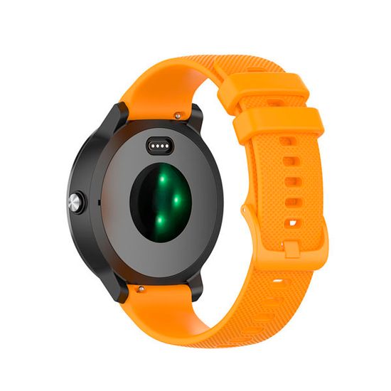 Ремешок 20 мм для Garmin Forerunner 55/245/645, Venu, Venu Sq, Venu 2 Plus, Vivoactive 3, Vivomove быстросъемный пряжка в цвет (Quick Release), оранжевый