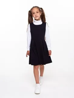 Сарафан для девочки, цвет синий, рост 122 см