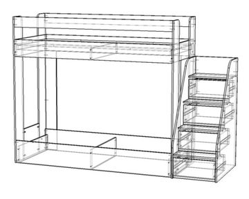 Кровать БАВАРИЯ-3-1900-0800 /2478*1740*868/ белый / рогожка Savana Plus Mouse