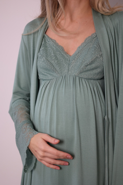 Комплект тройка для беременных и кормящих, пижама TO102-3; цвет: оливковый