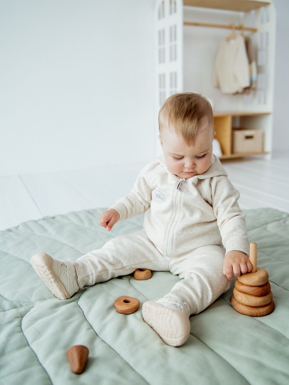 Костюм с толстовкой "Ванильный пудинг" утепленный 0+