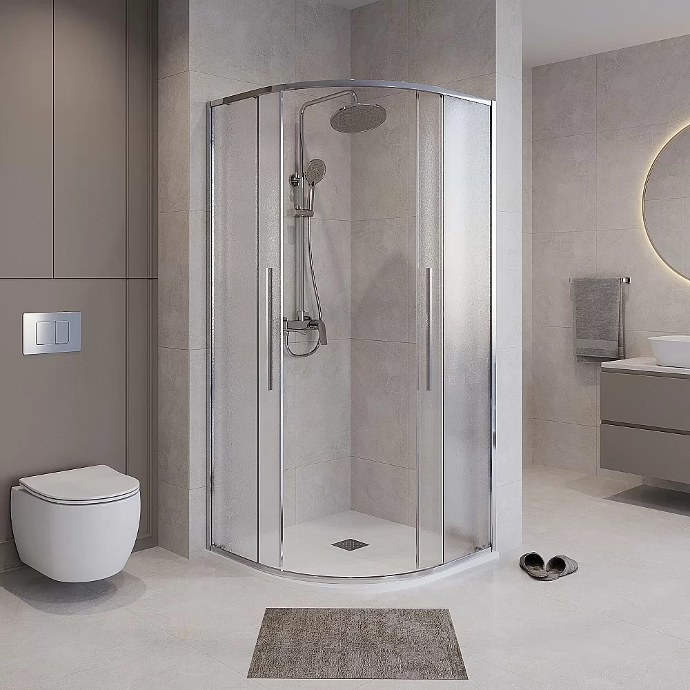 Душевой уголок Niagara Nova NG-3626-34 90х90 стекло шиншилла/профиль хром
