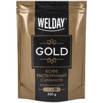 Кофе растворимый WELDAY (ВЭЛДЭЙ) "GOLD" 500 г, БРАЗИЛИЯ, арабика, сублимированный, в упаковке Zip-Lock, 622673