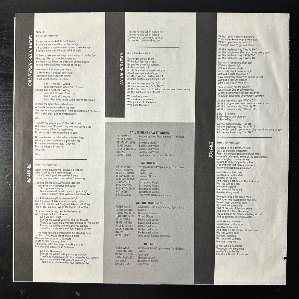 Grace Slick ‎– Software (США 1984г.)