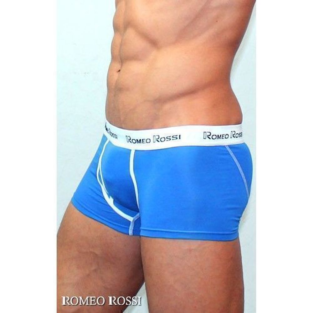 Мужские трусы хипсы голубые Romeo Rossi Boxer Brief RR365-6
