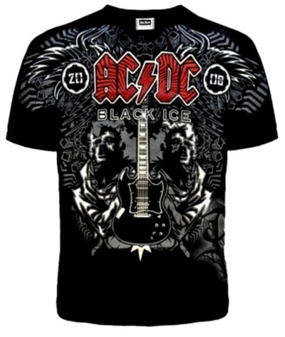 Футболка хлопок шелкография. D89 AC-DC Black Ice L