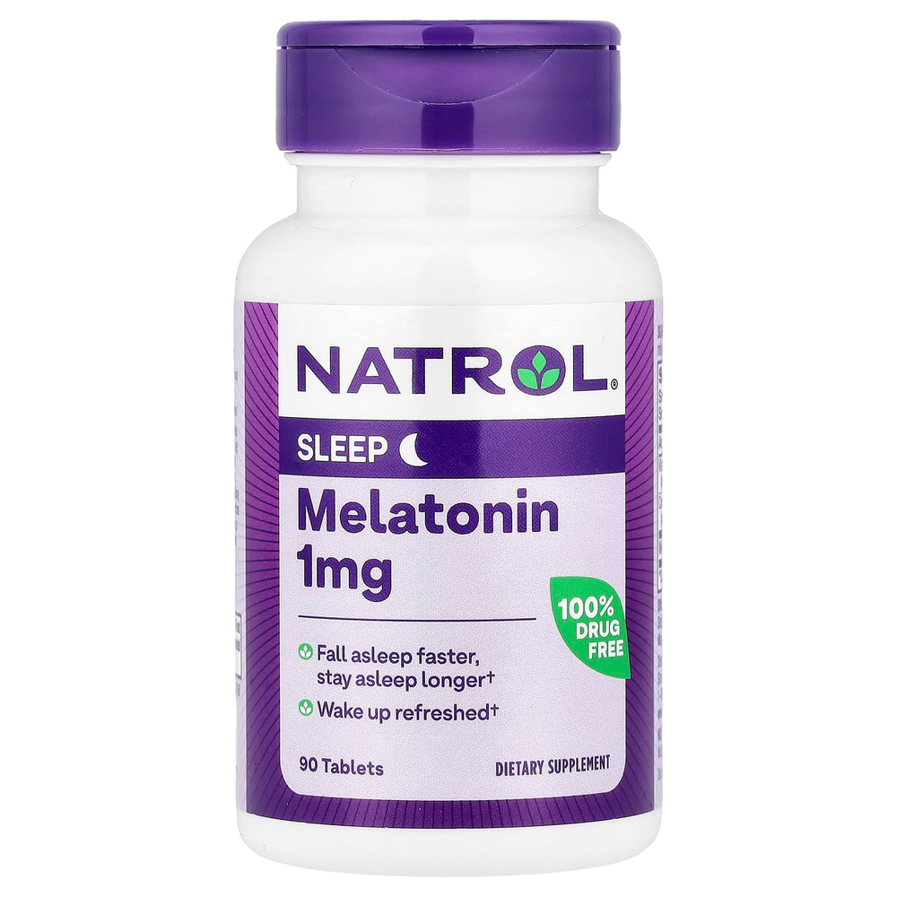Natrol, Мелатонин, 1 мг, 90 таблеток
