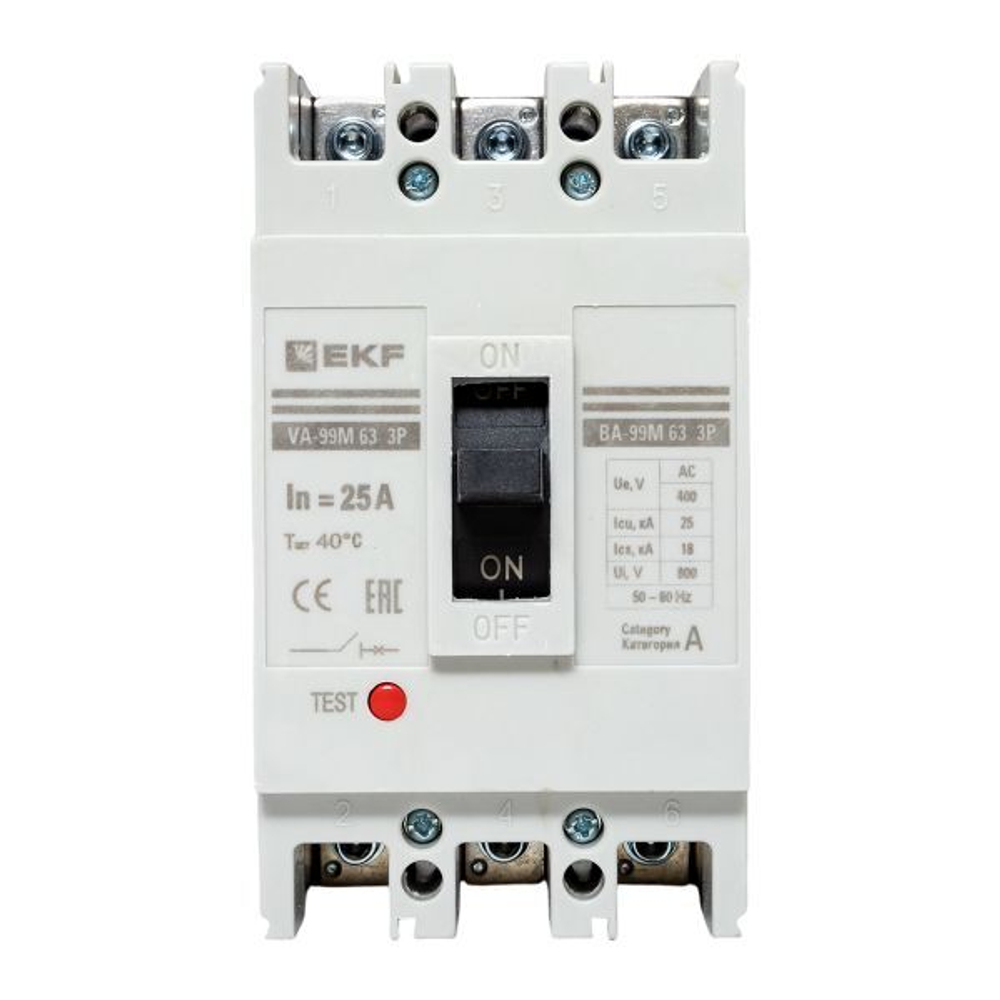 Автоматический выключатель в литом корпусе  EKF mccb99-63-25m
