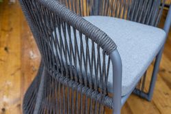 "Романо" обеденная группа на 6 персон, каркас темно-серый, роуп темно-серый