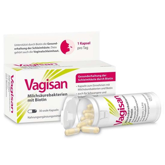 Молочнокислые бактерии Vagisan с биотином: капсулы для поддержания здоровья слизистой влагалища
