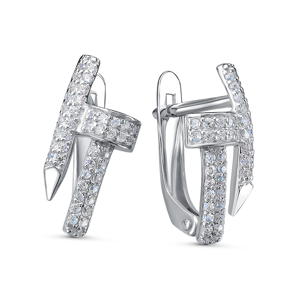 Серьги из серебра 925 пробы с Фианит