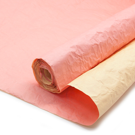 Упаковочная жатая бумага (0,7*5 м) Эколюкс, Красный коралл/Желтый, 1 шт.