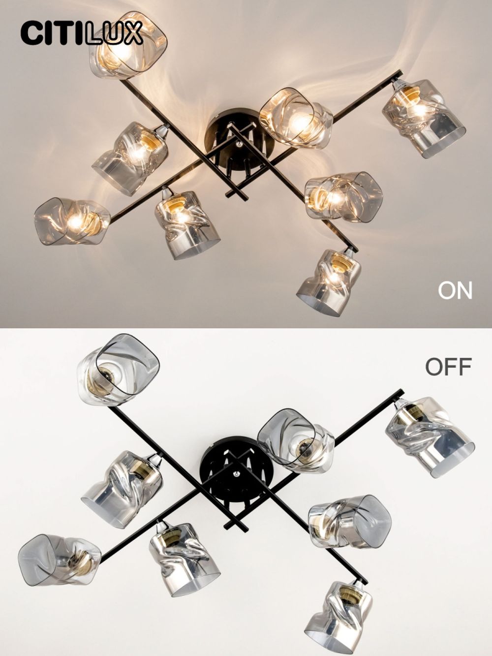 Citilux Клаус CL134185 Люстра потолочная Чёрная